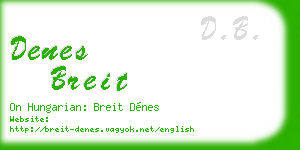 denes breit business card