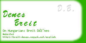 denes breit business card